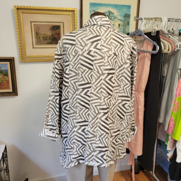 Linen Eleven Stitch Design African Print Shirt XL - Picture 4 of 5